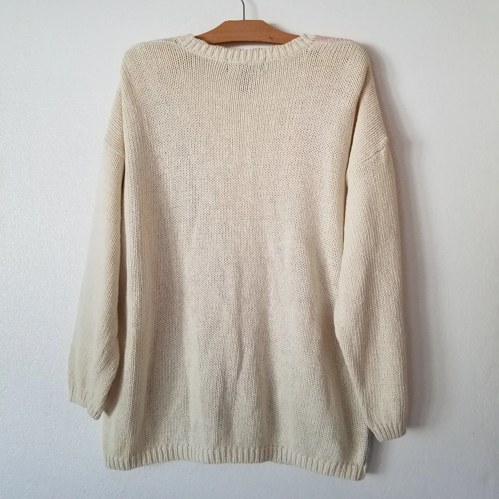 Vtg Gladys Bagley Granny Core Floral Embroidery Button Front Cardigan Sweater - Picture 7 of 12